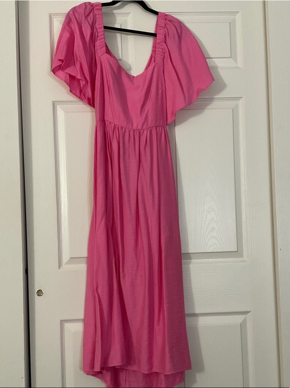 a new day Hot Pink Flutter Sleeve Maxi